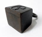 Vintage Antique Kitchen Shop Cast Iron Ring Top Weight 1lb One Pound Paperweight Cute! LB 1