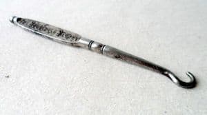 Vintage Antique Ladies Advertising Household Stores Preston Road Blackburn Steel Glove Button Hook