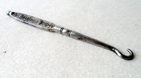 Vintage Antique Ladies Advertising Household Stores Preston Road Blackburn Steel Glove Button Hook