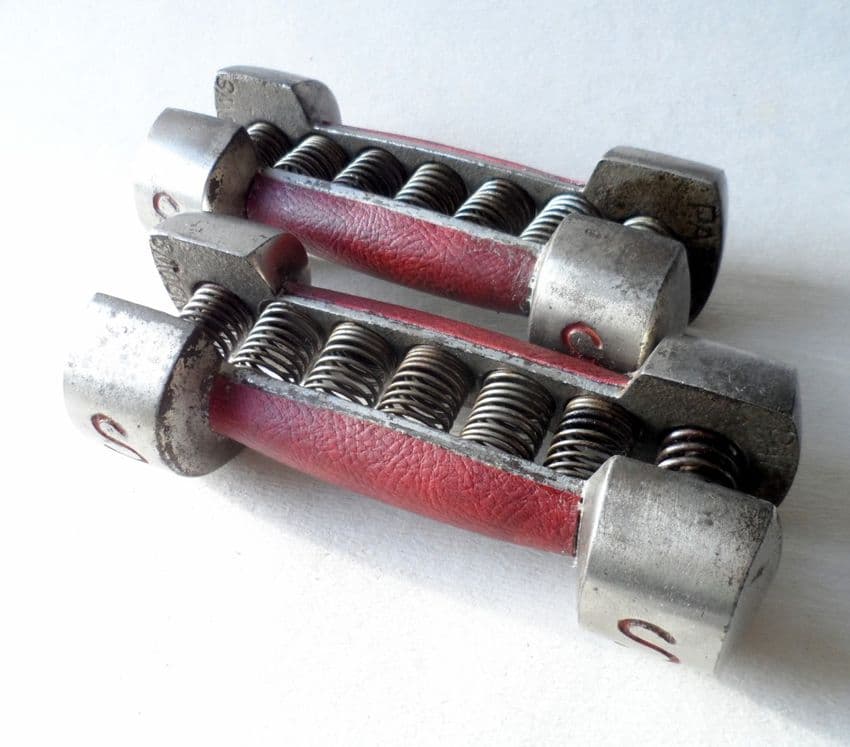 Vintage Antique Weights Sandow's Eugen Sandow Patent Spring Grip Dumb Bells Circa 1900s Gents Mens Dumbbells