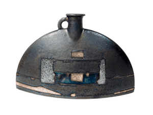 Vintage Art Studio Pottery Emili Biarnes Raber Bottle Vase Abstract Geometric Design Not Signed