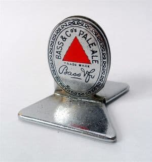Vintage Bar Bass & Co Menu Holder Pale Ale Great Stuff This Bass 1930s Art Deco Nickel Plated Reg No