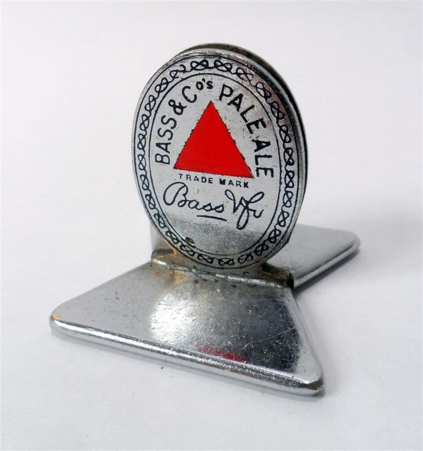 Vintage Bar Bass & Co Menu Holder Pale Ale Great Stuff This Bass 1930s Art Deco Nickel Plated Reg No