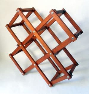 Vintage Bar Kitchen Green Brothers Geebro Hailsham Sussex Wooden Folding Bottle Rack Wine Gin Whisky