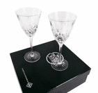 Vintage Bar Pair of Boxed Thomas Webb Edinburgh Crystal 8.375