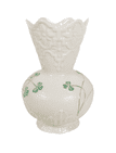 Vintage Belleek Co. Fermanagh Scalloped Edge Shamrock Vase 8th Mark 1993-97 Irish Porcelain