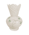 Vintage Belleek Co. Fermanagh Scalloped Edge Shamrock Vase 8th Mark 1993-97 Irish Porcelain