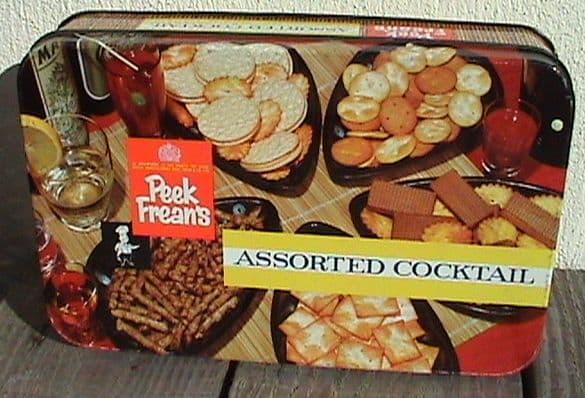 Vintage Biscuit Tin Peek Frean's Assorted Cocktail Peek Frean & Co London Circa 1970s