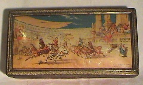 Vintage Biscuit Tin The Chariot Race by Carrs Carr & Co of Carlisle England Circa 1936