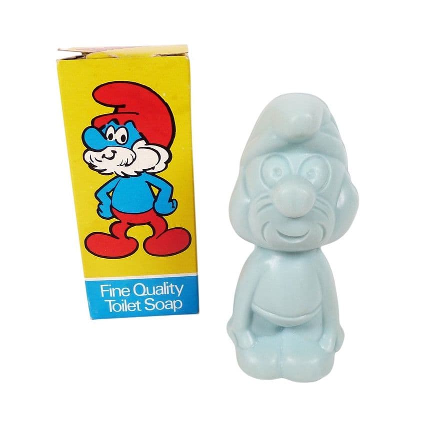 Vintage Boxed 1970s Jean Sorelle Peyo Papa Smurf Novelty Figural Soap Unused