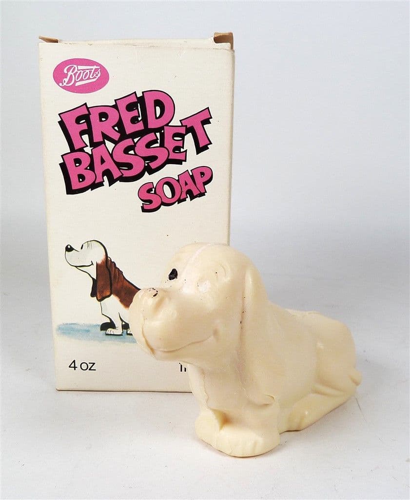 Vintage Boxed 1976 Boots of Nottingham Fred Basset Novelty Figural Soap Unused BBC Daily Mail Dog