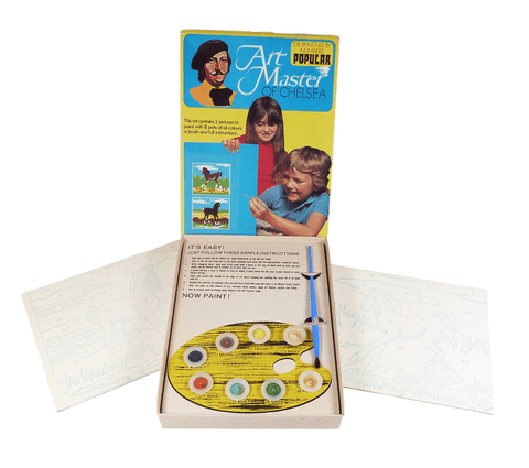 Vintage Boxed 1976 John Waddington Art Master Oil Painting Paint by Numbers Set Horses Foals