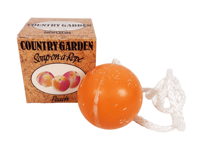Vintage Boxed 1980s Norton London Country Garden Novelty Soap on a Rope 170g 6oz Unused Peach Scent