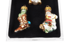 Vintage Boxed Hand Crafted Glass Christmas Tree Decoration Ornaments Western Cowboy Pacconi