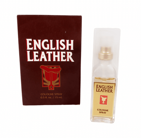 Vintage Boxed Mens Dana English Leather Cologne Spray Mini Travel 0.5 fl oz 15ml Unused as New 1980s