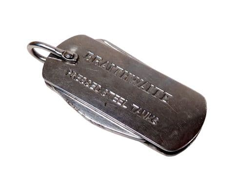 Vintage Braithwaite Engineers Pressed Steel Tanks Sheffield Folding Pocket Knife Knive Opener