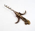 Vintage Brass Figural English Witches Cat 2 Two Finger Pull Corkscrew 1930s Halloween Witch