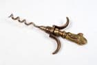 Vintage Brass Figural English Witches Cat 2 Two Finger Pull Corkscrew 1930s Halloween Witch