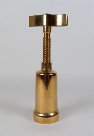 Vintage Brass Lauffer Made in Italy Italian Barrel Corkscrew Circa 1980s HAG Initials Witch