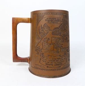 Vintage Brass North African Campaign 1940-43 Battlefields Pint Tankard Trench Art WW2 Salvage