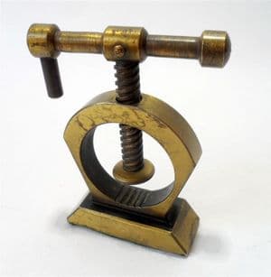 Vintage Brass Screw Figural Nutcracker Nut Cracker 1960s Makers Mark B Similar to Carl Aubock Design