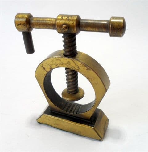 Vintage Brass Screw Figural Nutcracker Nut Cracker 1960s Makers Mark B Similar to Carl Aubock Design