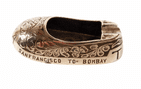 Vintage Brass TWA Trans World Airlines San Francisco Bombay Cigarette Slipper Ashtray HH India 1960s