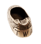 Vintage Brass TWA Trans World Airlines San Francisco Bombay Cigarette Slipper Ashtray HH India 1960s