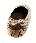 Vintage Brass TWA Trans World Airlines San Francisco Bombay Cigarette Slipper Ashtray HH India 1960s