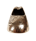 Vintage Brass TWA Trans World Airlines San Francisco Bombay Cigarette Slipper Ashtray HH India 1960s