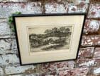 Vintage Brig o' Balgownie Aberdeen Scotland Etching W 'Willie' S Percy framed Dutton & Sons Chester