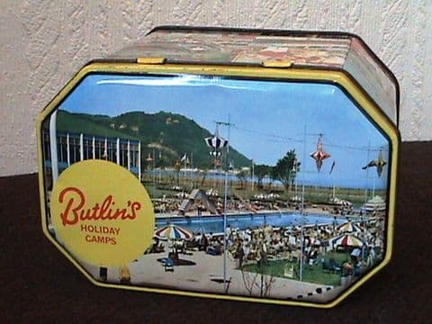 Vintage Butlins Butlin's Holiday Camps Pictorial Souvenir Tin Circa 1960s