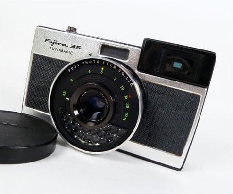 Vintage Camera Boxed Fujica Automagic 35 Roll Film Camera Serial #432150 Circa 1958-64 Made in Japan