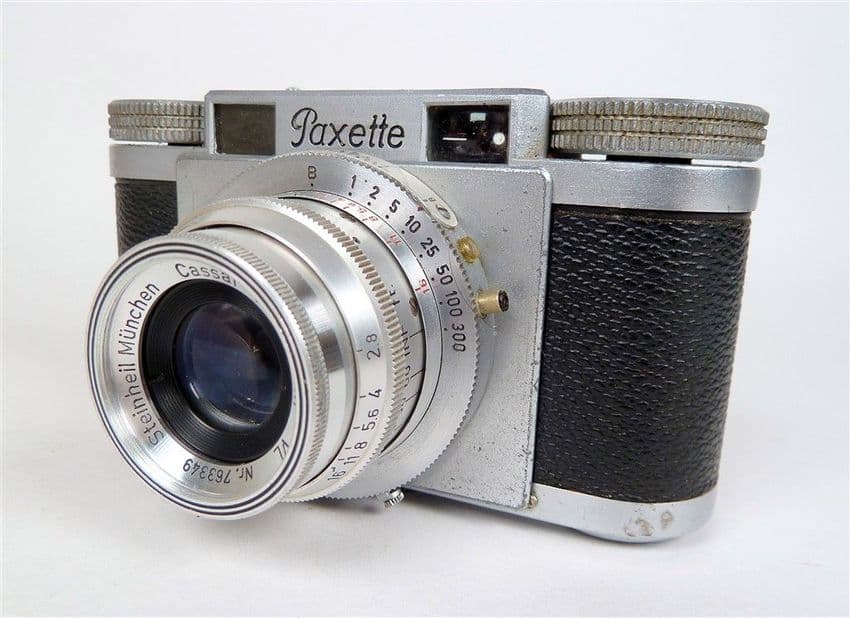 Vintage Camera Braun Paxette 35mm Film c 1950s c/w Leather Case Cassar Lens Extinction Meter Early