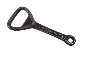 Vintage Cast Iron Crown Cork Bottle Opener H & G Simonds Brewery Reading 1920s 1930s