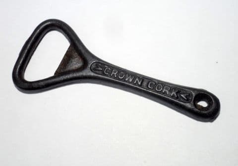 Vintage Cast Iron Crown Cork Bottle Opener Long Type - Early Example - Pre Design Registration