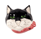 Vintage Ceramic Cat Face Pottery Head String Holder Phillip Laureston Babbacombe 60s Scissor Holder