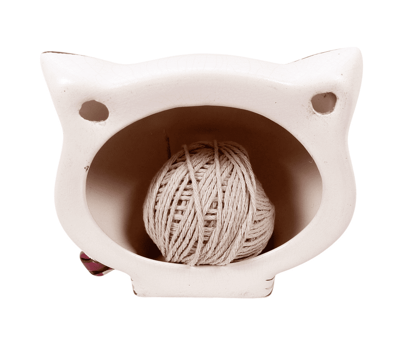 Vintage Ceramic Cat Face Pottery Head String Yarn Holder Holt Howard ...