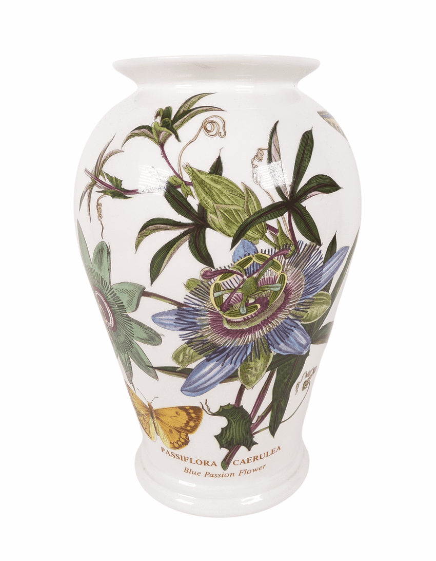 Vintage Ceramics 1972 Portmeirion Pottery Botanic Garden Blue Passion Flower 8.25