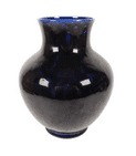 Vintage Ceramics Mottled Cobalt Blue Art Pottery Vase Lancastrian Pottery Blackpool 1970s Poole