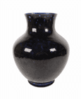 Vintage Ceramics Mottled Cobalt Blue Art Pottery Vase Lancastrian Pottery Blackpool 1970s Poole