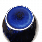 Vintage Ceramics Mottled Cobalt Blue Art Pottery Vase Lancastrian Pottery Blackpool 1970s Poole