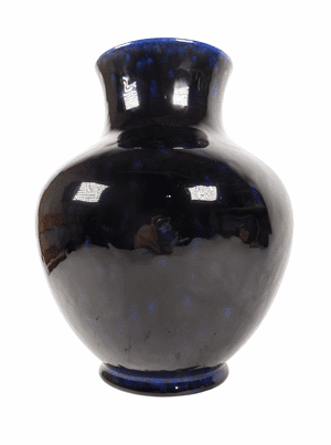 Vintage Ceramics Mottled Cobalt Blue Art Pottery Vase Lancastrian Pottery Blackpool 1970s Poole