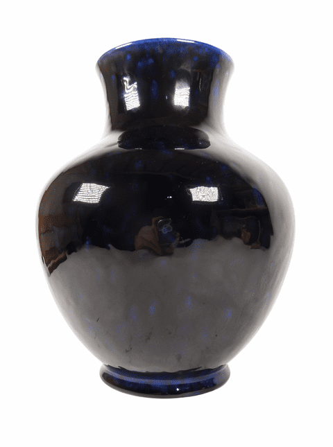 Vintage Ceramics Mottled Cobalt Blue Art Pottery Vase Lancastrian Pottery Blackpool 1970s Poole
