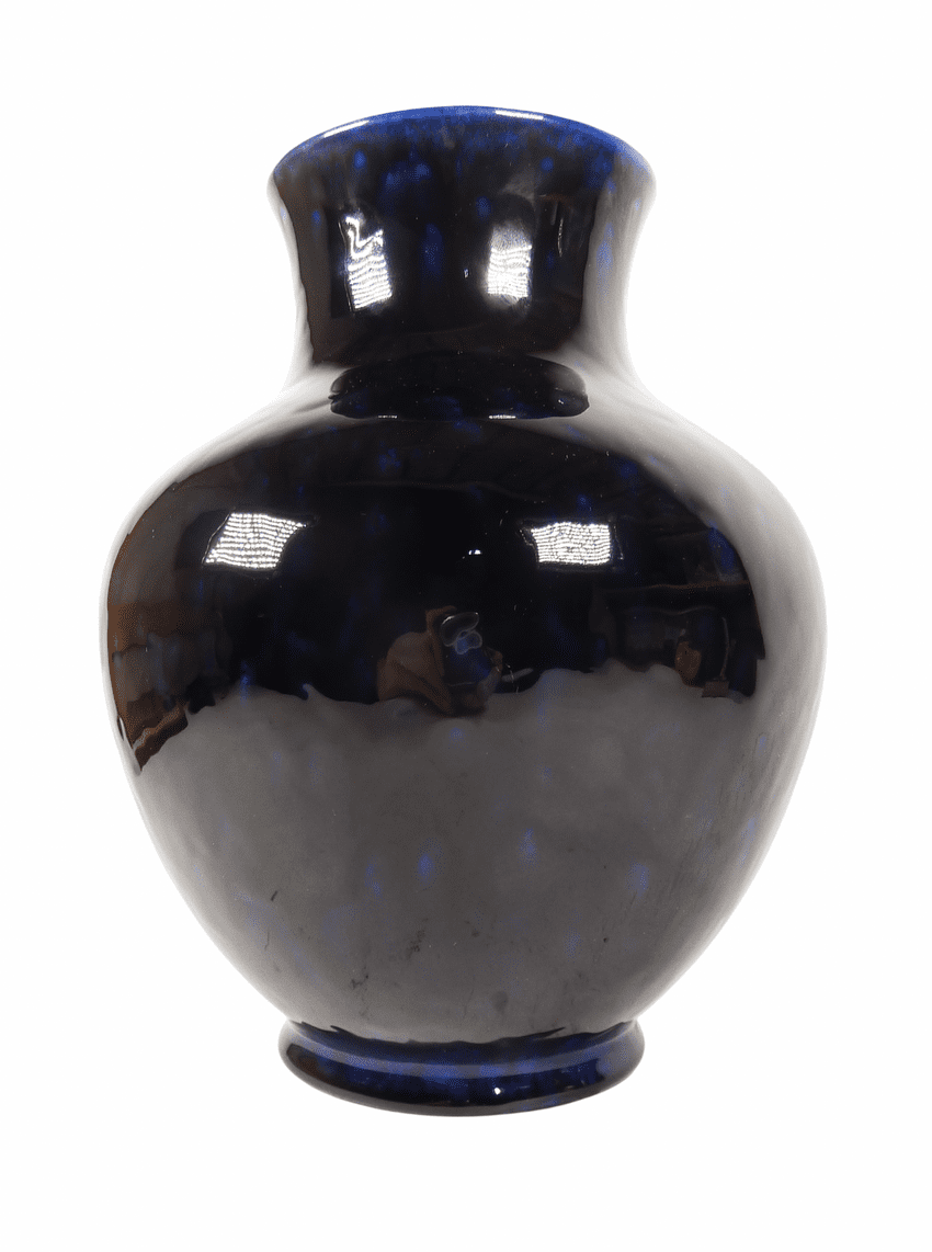 Vintage Ceramics Mottled Cobalt Blue Art Pottery Vase Lancastrian Pottery Blackpool 1970s Poole