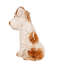 Vintage Ceramics Sylvac England 1378 Terrier Dog Figure 1950s White Tan Unusual Abstract Colourway