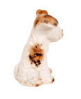 Vintage Ceramics Sylvac England 1378 Terrier Dog Figure 1950s White Tan Unusual Abstract Colourway