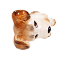 Vintage Ceramics Sylvac England 1378 Terrier Dog Figure 1950s White Tan Unusual Abstract Colourway