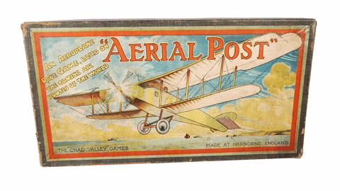 Vintage Chad Valley Harborne Aerial Post Boxed Board Game Bi-Plane Postal Air Aeroplane Circa 1930s