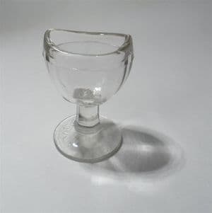 Vintage Chemist Medical British Made Clear Glass Stem Eye Bath Wash Circa 1950s